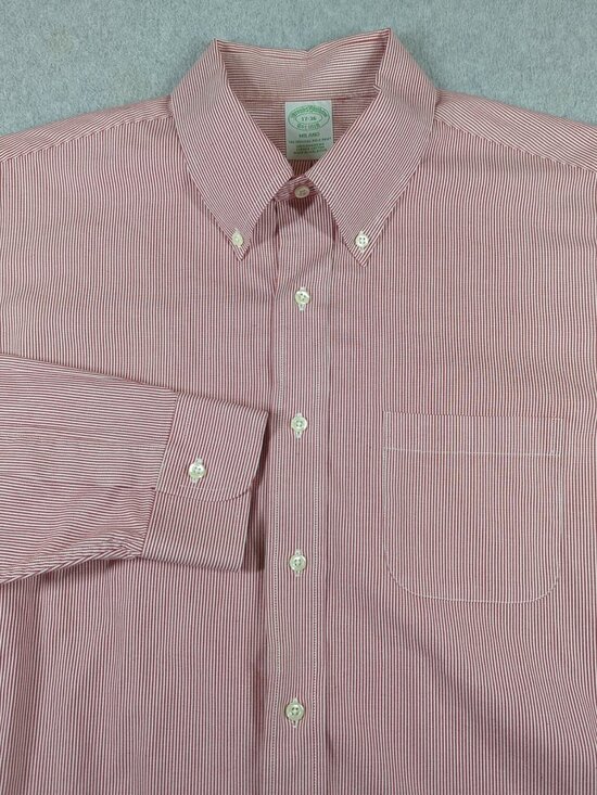 Brooks Brothers Other - Brooks Brothers Milano Shirt Men's 17-36 Red Pinstripe Dress Button Down